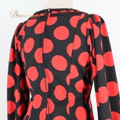 フラメンコ 衣装 マンサニージャ LOPEZ DE SANTOS ロペスデサントス Manzanilla ツーピース セットアップ トップス ブラウス ファルダ スカート 赤 黒 ドット 水玉 ボランテ フリル 長袖 ブラック系 レッド系 フラメンコ衣装 パーティー ドレス おしゃれ キュート セットアップファッション ステージ衣装 かわいいデザイン