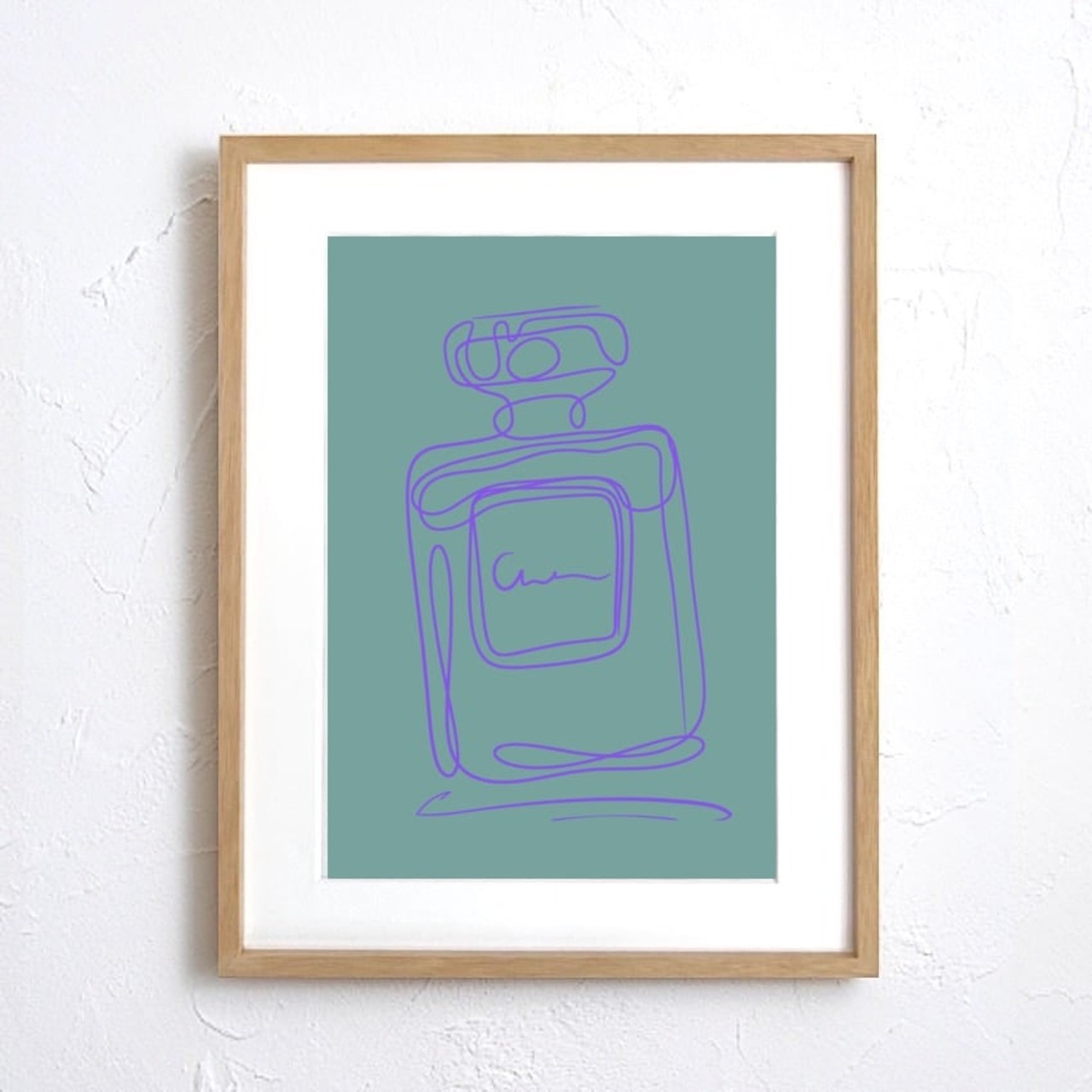 EAU DE PARFUM N°20｜香りの余韻を描くミニマル香水ラインアートポスター｜静かで洗練された空間に｜高品質半光沢紙｜A3ポスター