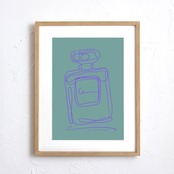 EAU DE PARFUM N°20｜香りの余韻を描くミニマル香水ラインアートポスター｜静かで洗練された空間に｜高品質半光沢紙｜A3ポスター