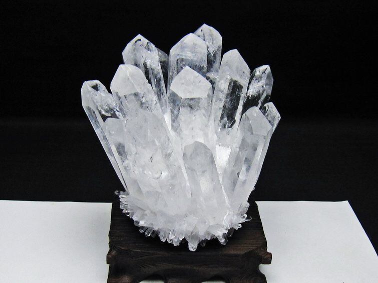 水晶 クラスター 水晶 原石 台座付属 一点物 182-8642 | 天然石