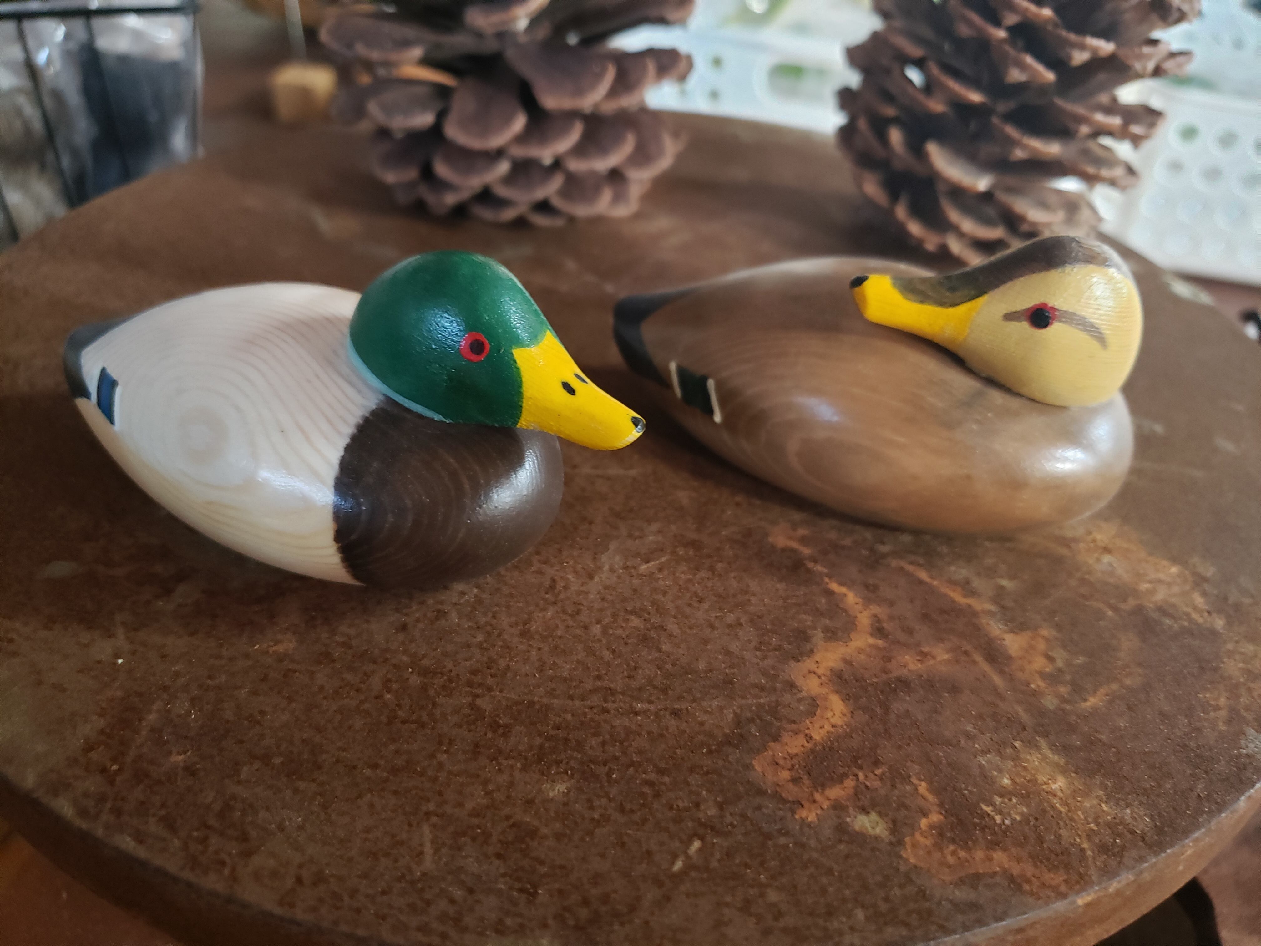 カモ ミニ デコイ decoy 木製 置物 | 工房西岡 woodcraft animals
