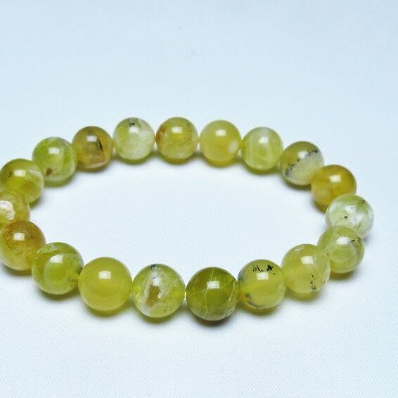 オパール ブレスレット 10mm イエローオパール コモンオパール 一点物 メール便可 [M便 1/10] 111-48656