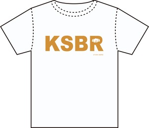 KSBR　半袖T シャツ 白地にキャメル色文字 S-XL
