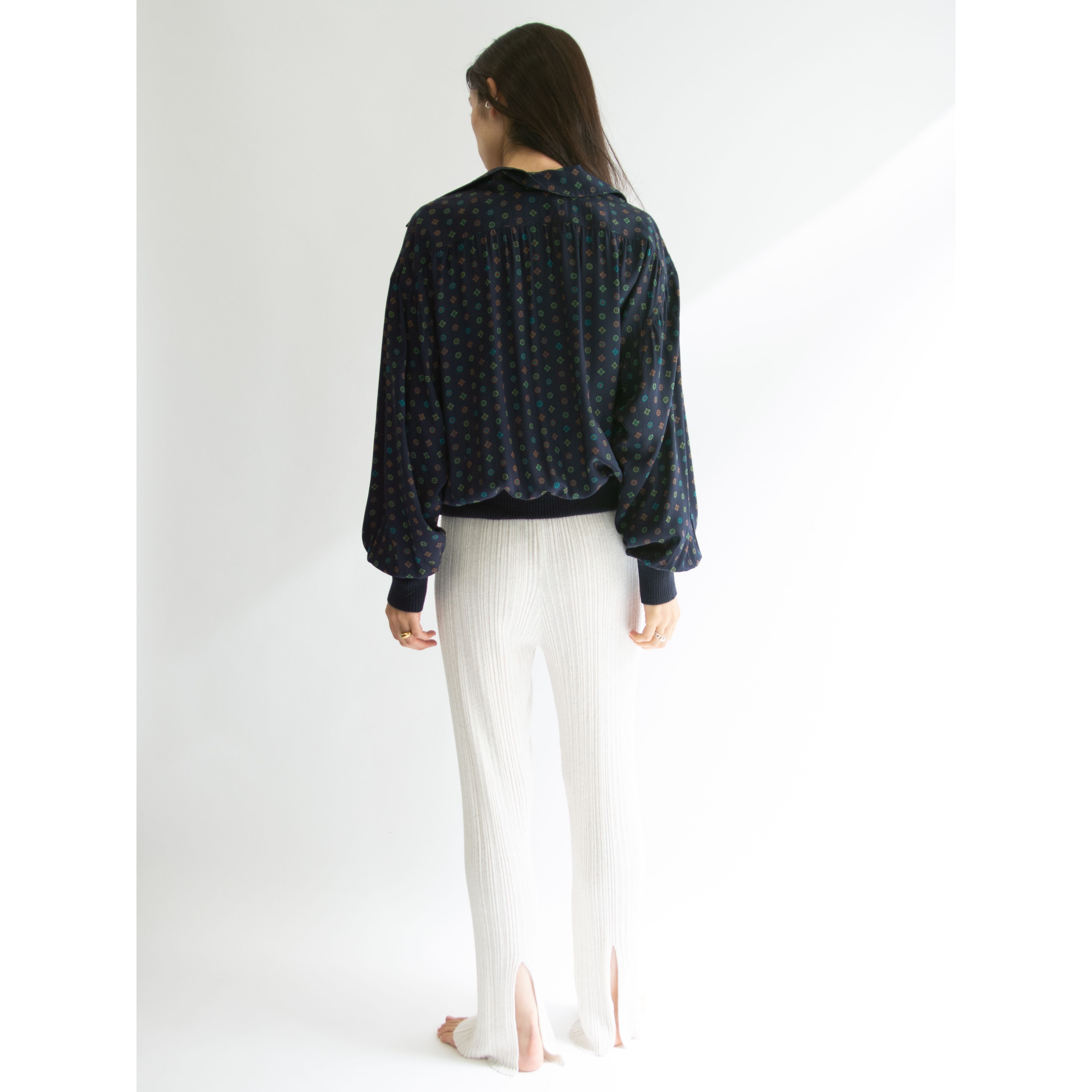 【NIENDORF】Made in W.Germany 100% Silk Pullover Jacket Blouse（西ドイツ製 シルクプルオーバーブラウス ジャケット）