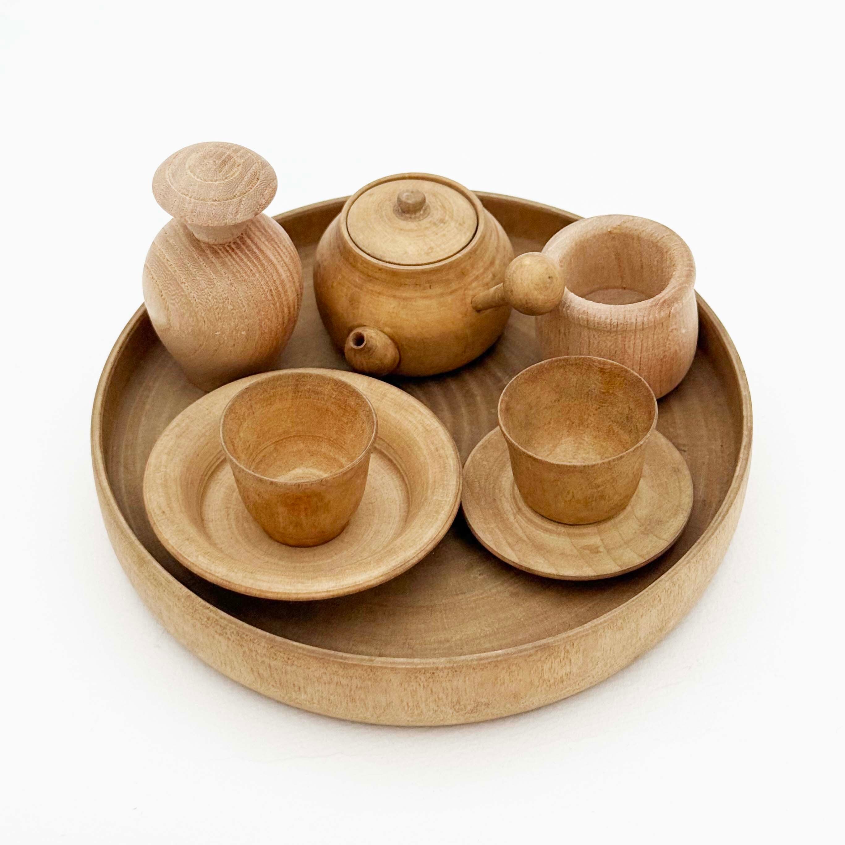 木地玩具 ミニチュアままごとセット（お盆付 大）