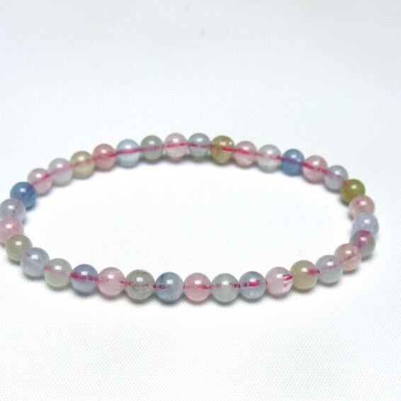 ミックスカラーベリル ブレスレット 5mm 一点物 メール便可 [M便 1/10] 111-48830