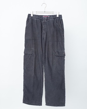 "QUIKSILVER" baggy silhouette corduroy cargo trousers (grey)