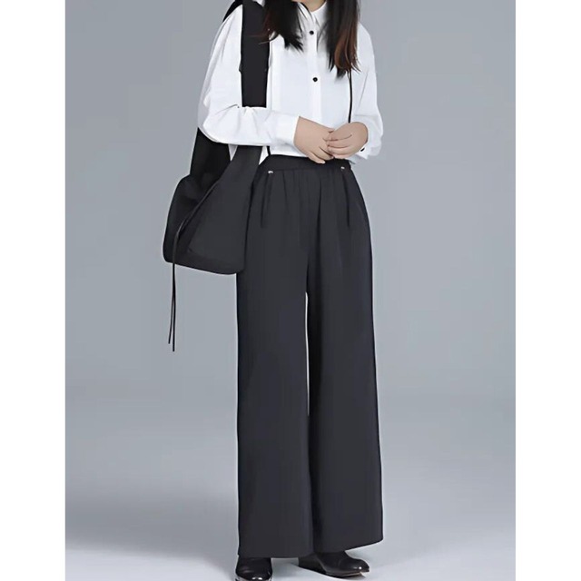 Shoulder strap wide pants C0569