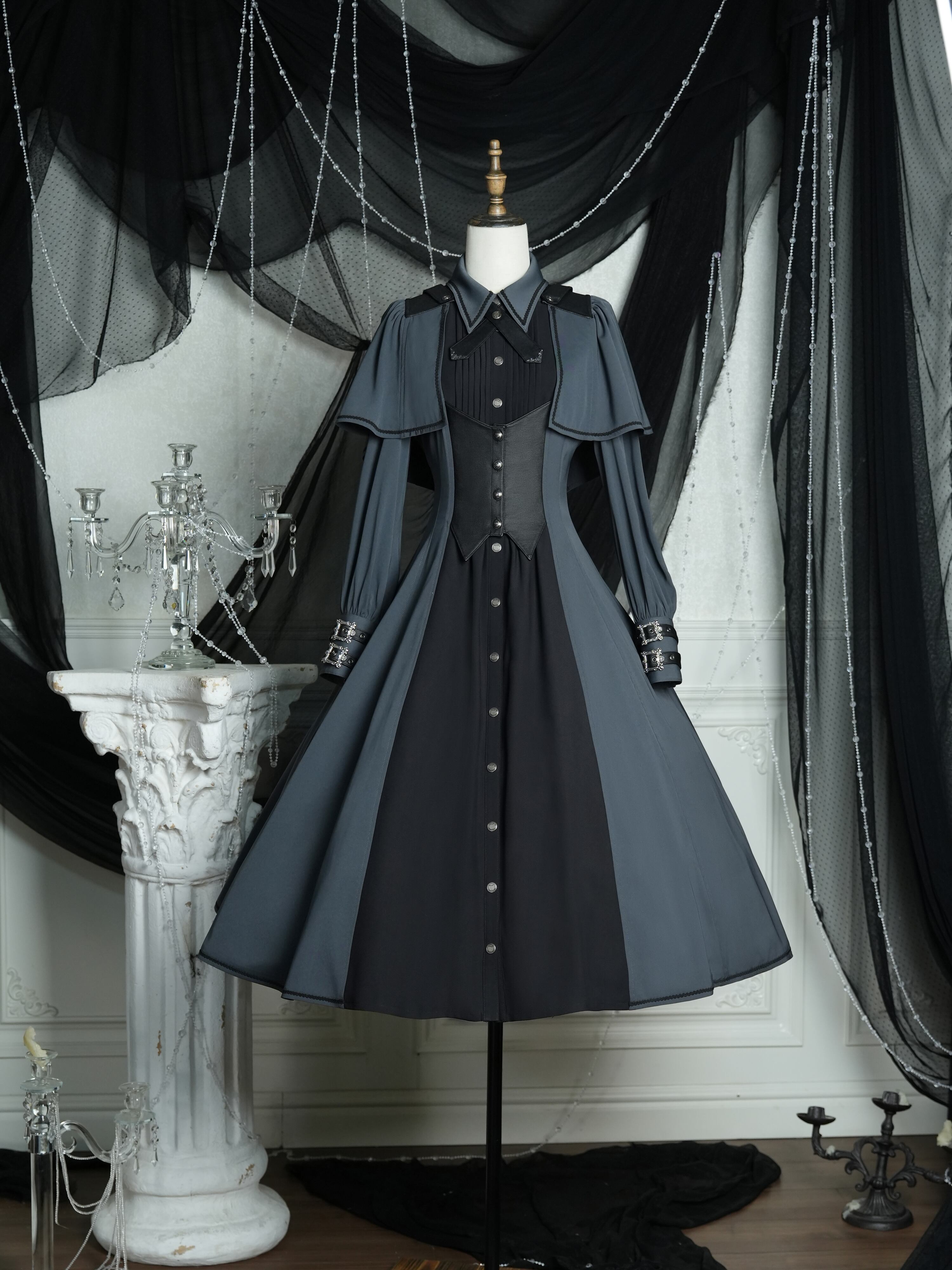 帝黒式典 ケープ付ロングワンピース | HoshibakoWorks