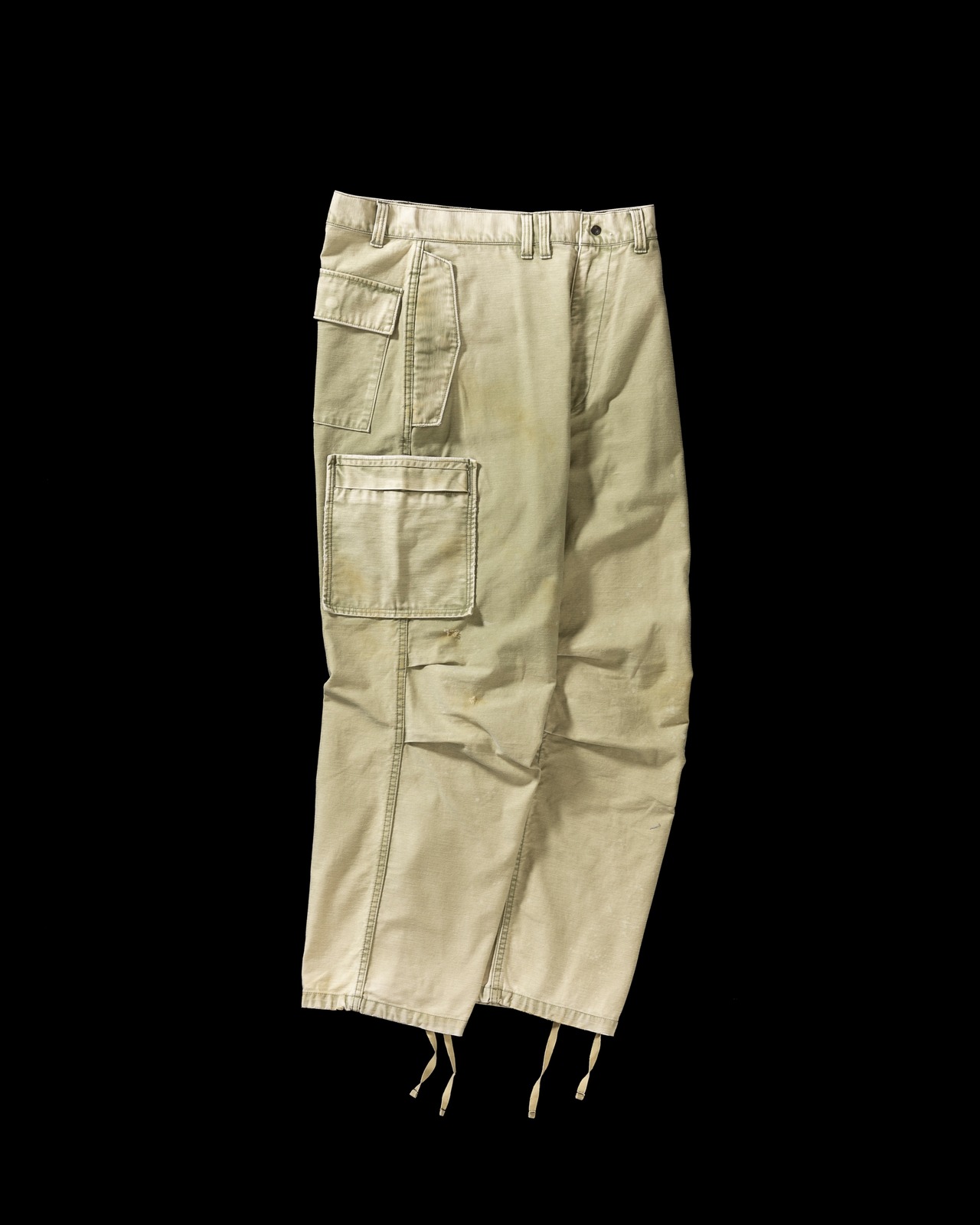 【イベント限定アイテム2月1日20時まで販売】ANACHRONORM / BACK SATIN AGING MILITARY FLAP PANTS