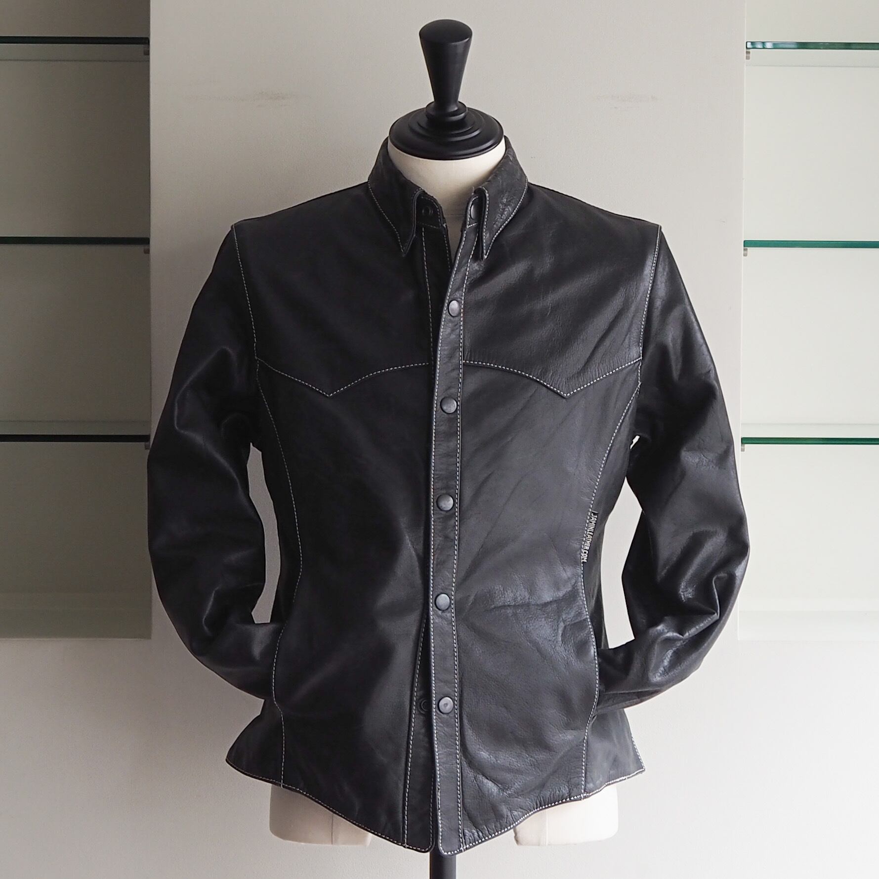 00s Jamin Leather Black Leather Shirts Jacket