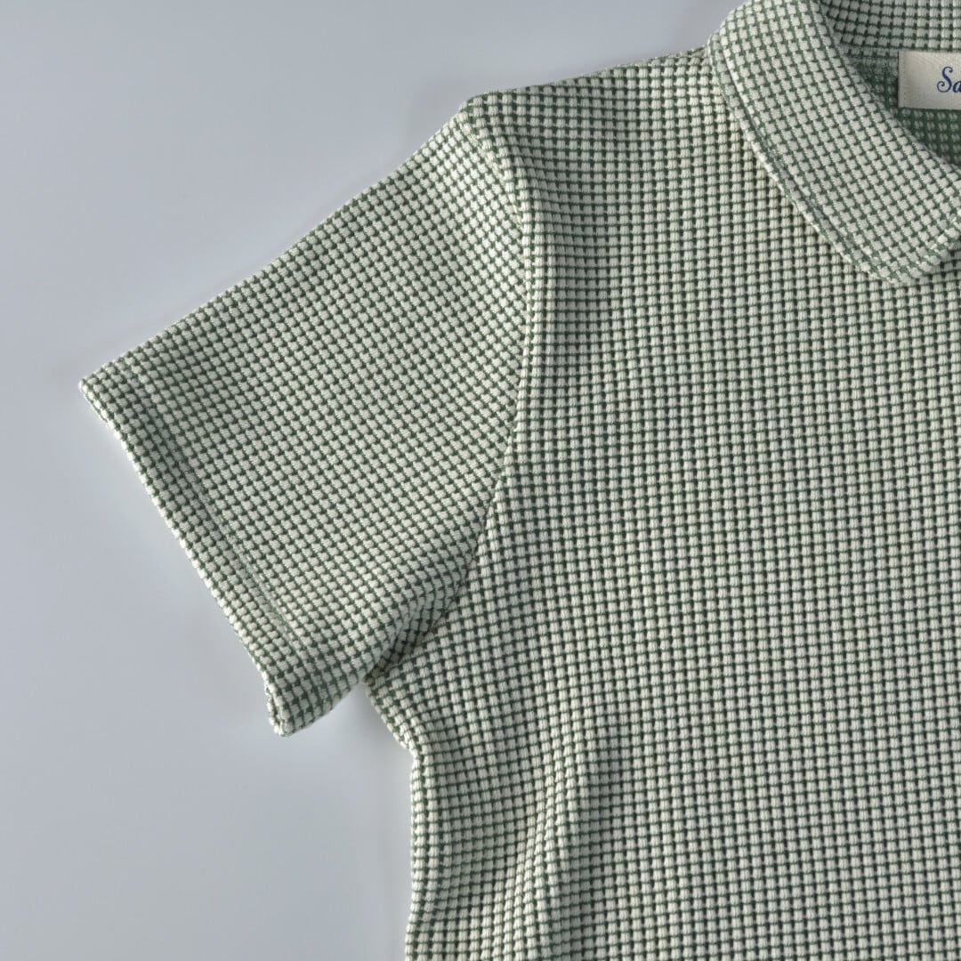 Sarahwear サラウエア ワッフルポロシャツ・グリーン【送料無料】