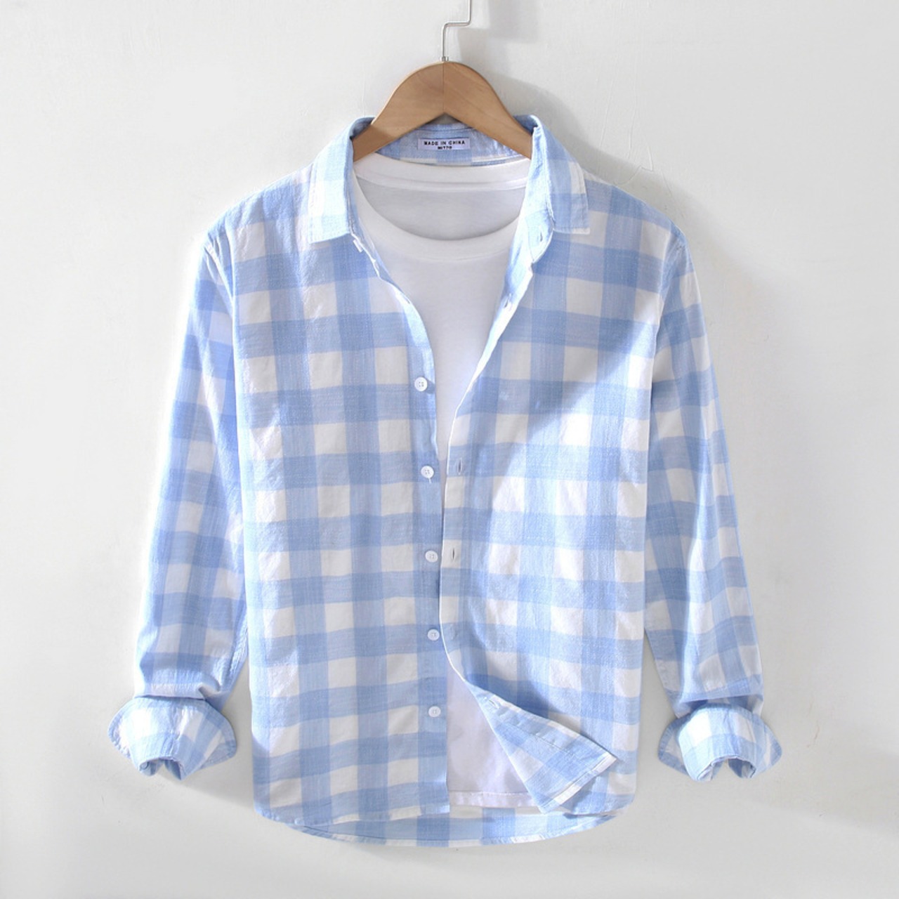 【M-3XL】Block Check Long Sleeve Shirt / ブロック チェック 長袖 シャツ