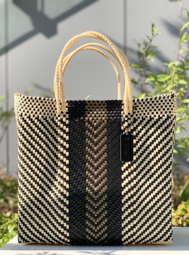 M Mercado Bag (Normal handle) Off-White/Gold/Black