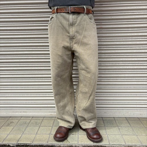 00s Levi's Silver Tad Loose デニムパンツ W40 L30 W110cm 3493刻印 ベージュ ヴィンテージ ストレート リーバイス インディゴ 90s