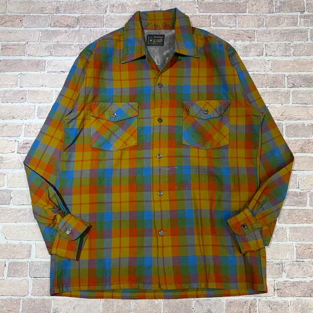 1970s TOWNCRAFT WOOL CHECK SHIRT MULTICOLOR