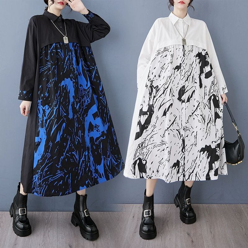 【RUMCHE】Art Stitch Shirt Dress シャツワンピース Art Stitch Shirt Dress / black | DRESS | RUMCHE OFFICIAL