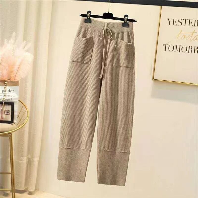 ポケット付きリブパンツ