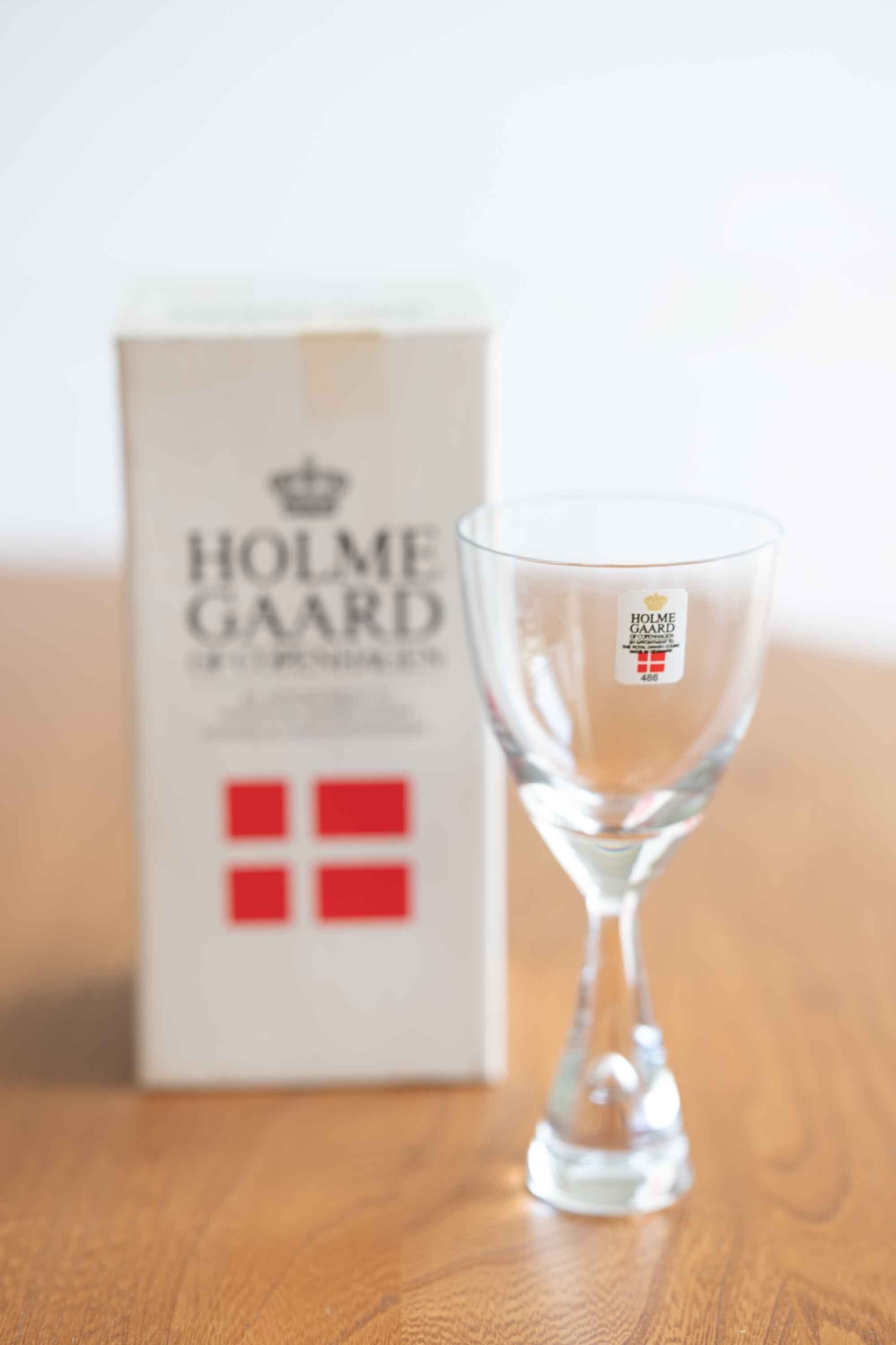 ホルムガード(Holmegaard )白ワイングラス 箱入り ビンテージ品 雫があるタイプ その2