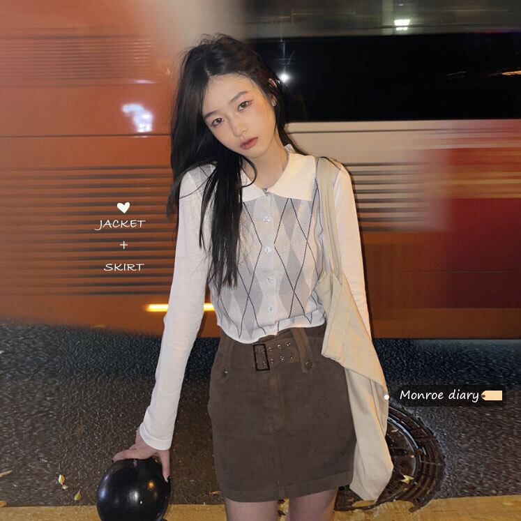 カラーニットカーディガンサマーショート長袖スリーブトップス ロング 夏物 モンロー70206416966