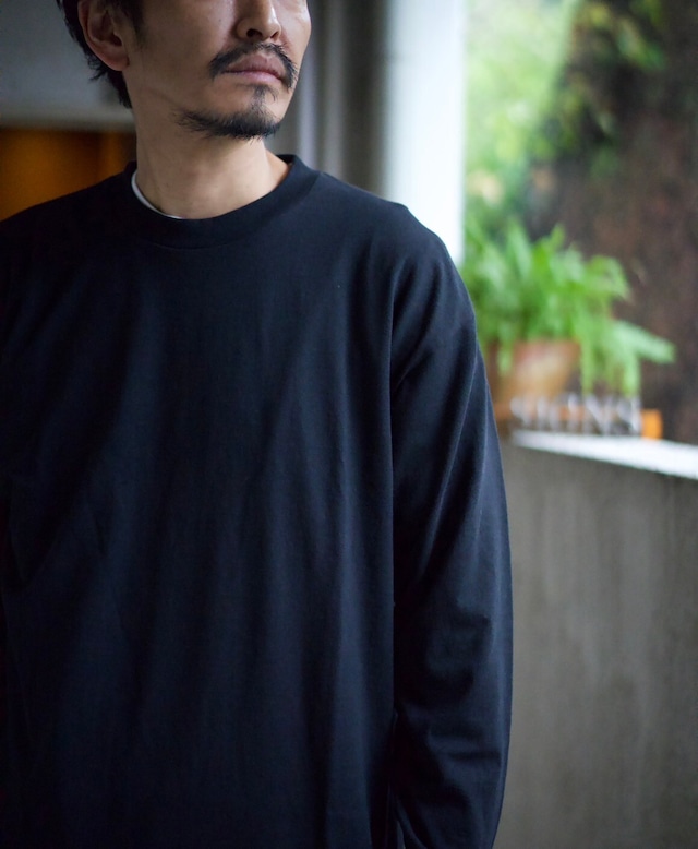 COMOLI(コモリ) / コットンジャージ長袖Tシャツ-FADE BLACK-(Z01-05026)