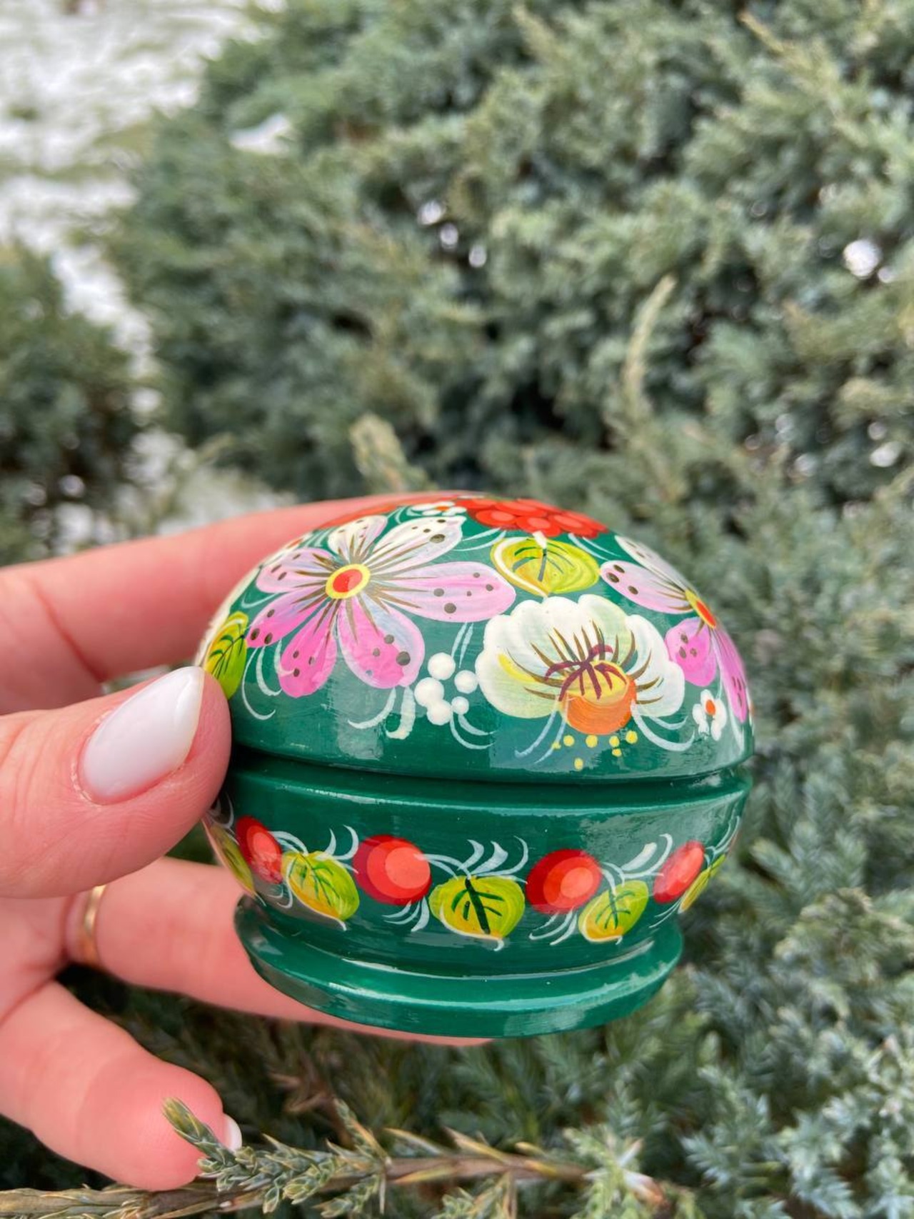 ペトリキフカ塗り　ジュエリーボックス・バルーン（ホメンコ作） - 4