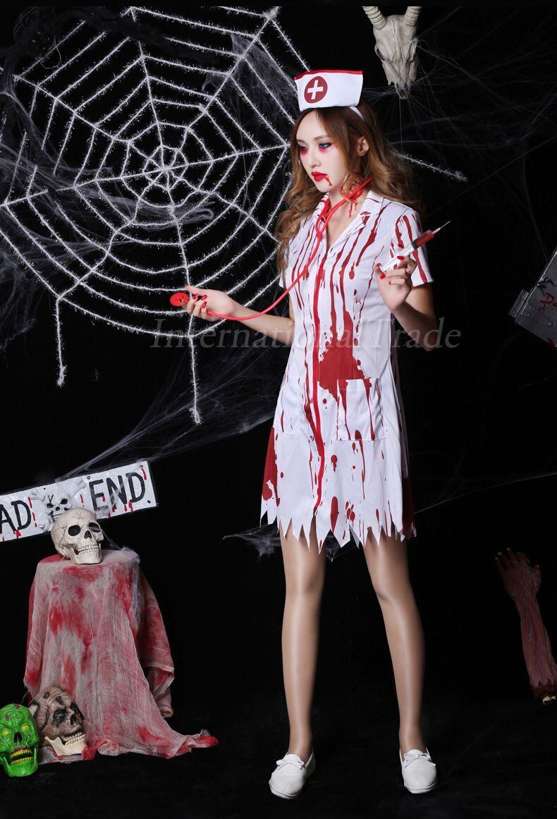 予約 コスプレ服 ゾンビナース制服 ホラー ハロウィン 衣装 コスチューム レディース 大人 可愛い 恐い 血まみれ 仮装 イベント 看護師 病院 ゴースト お化け おばけ Hw45 Styleline