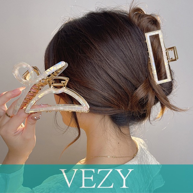 バンスクリップ オーロラ石風 ヘアクリップ メタリック 髪飾り 簡単髪留め お洒落 オルチャン エレガント 大人 可愛い 誕生日プレゼント 演奏会 髪留め クリップ ヘアアクセ ベジー VEZY ItemNo.【18693124 】