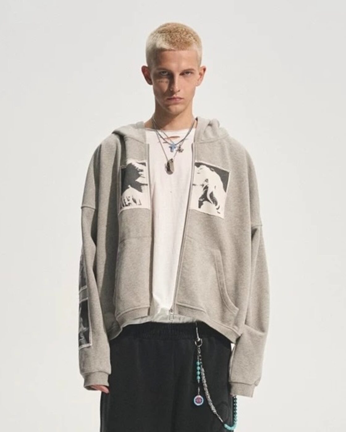 bastard Punk Print Applique Hoodie | PAY ID