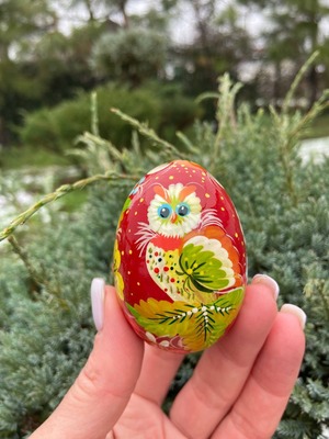ペトリキウカ塗りのイースター・エッグ 7cm　ホメンコ作