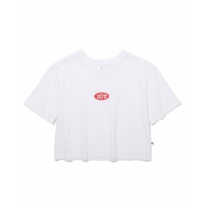 [ISUTKUNST] Oval logo cropped T-shirt_white 正規品 韓国ブランド 韓国通販 韓国代行 韓国ファッション Tシャツ