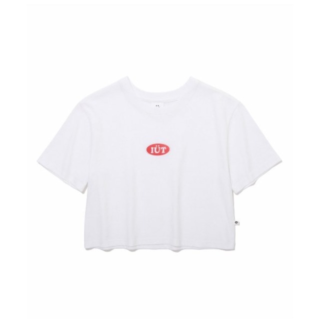 [ISUTKUNST] Oval logo cropped T-shirt_white 正規品 韓国ブランド 韓国通販 韓国代行 韓国ファッション Tシャツ