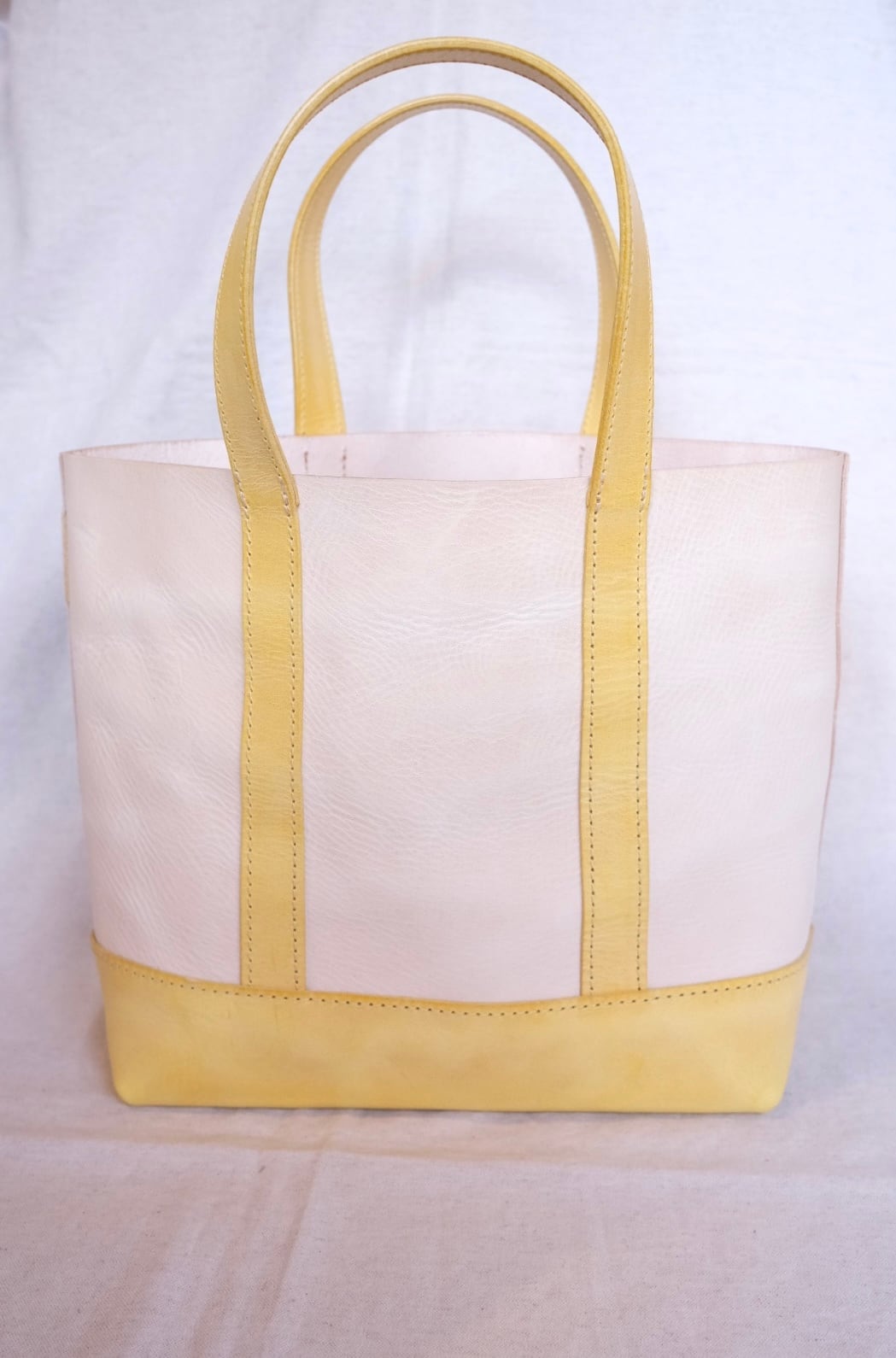 《即納》basket & tote (M)【off white × lemon】