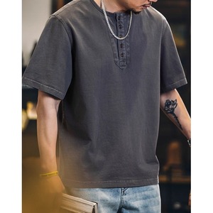 ヴィンテージスタイルヘンリーネックTシャツ 10096
