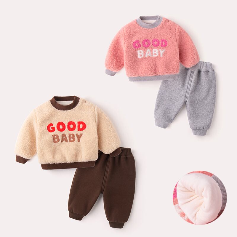 ベビープラスカシミアスポーツスーツ冬の男の子の新しい服厚い冬の服 Duduベイビー24524154223