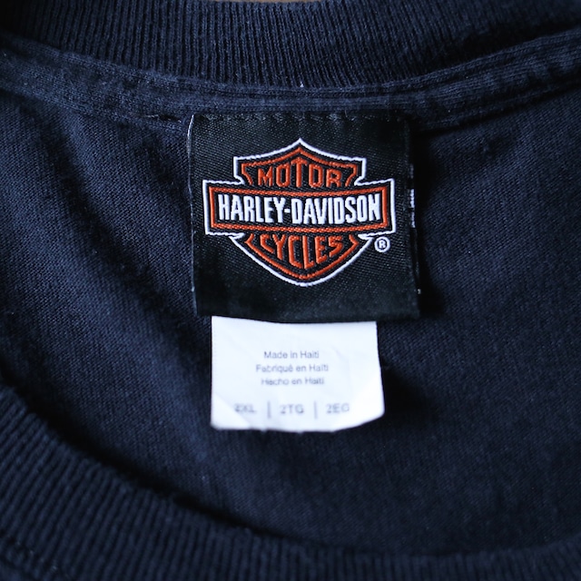 "HARLEY-DAVIDSON" front and back and sleeve printed XXL l/s tee