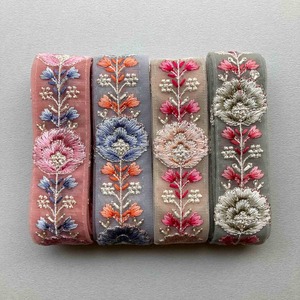 大輪の花チュール刺繍リボン（1mカット）