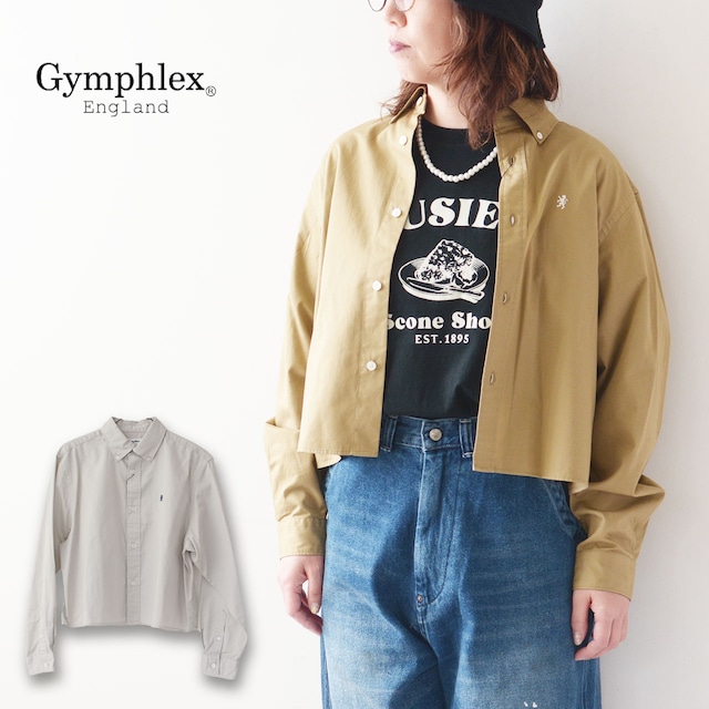 GYMPHLEX [ジムフレックス] SHORT B.D. SHIRT L/S [GY-B0203BIT] ショートB.Dシャツ長袖・ショート丈シャツ・長袖シャツ・コットン・LADY'S [2024SS]