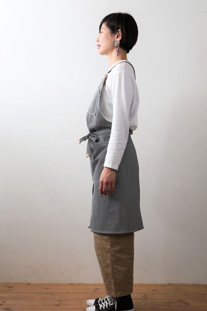 ユニセックス】レザー×ヒッコリー クロスエプロン | sunny day tailor