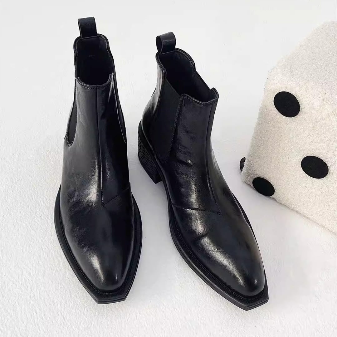 エンボスヒール サイドゴアチェルシーブーツ D12208