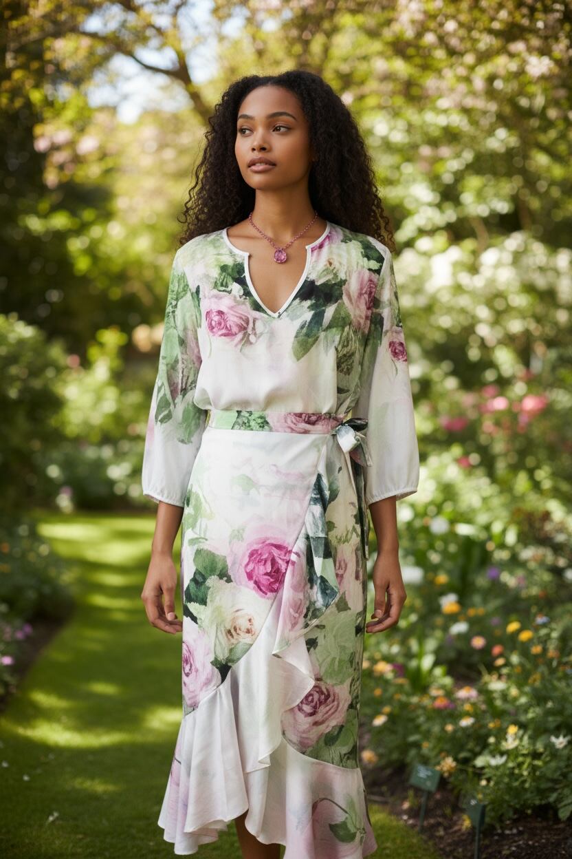 【受注生産】フラワーブラウス　Rose XXS~7XLまで対応