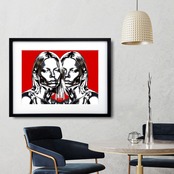 Iron Woman Kate｜メタリック質感の女性像が映えるモダン抽象アートポスター｜空間を引き締めるスタイリッシュな存在感の壁掛けアート｜日本製A2ポスター