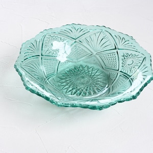 【47015】グリーンのガラス鉢 大正/ Glass Bowl / Taisho Era