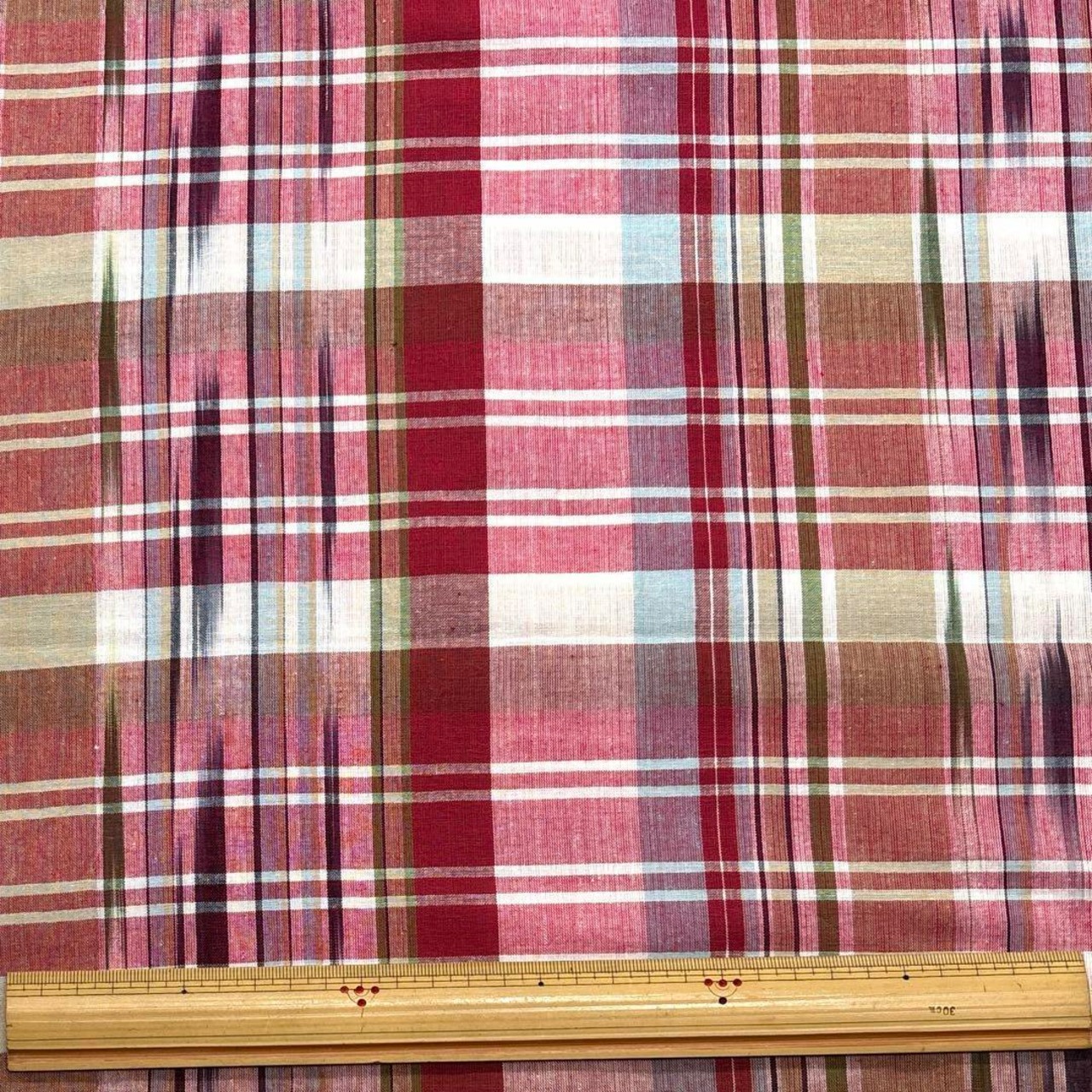 cd485◆3m◆M◆訳あり◆綿100%マドラスチェック生地◆ピンク系