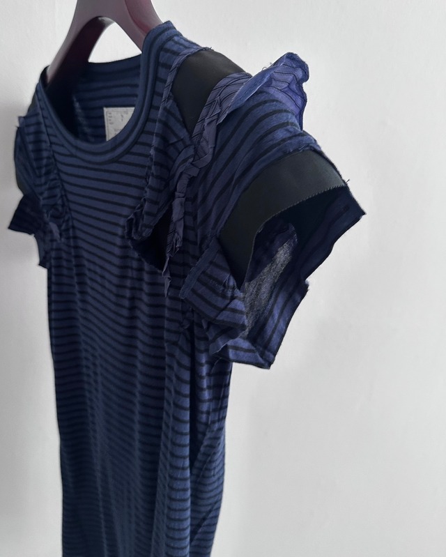 sacai　FRILL DETAIL STRIPED TOP