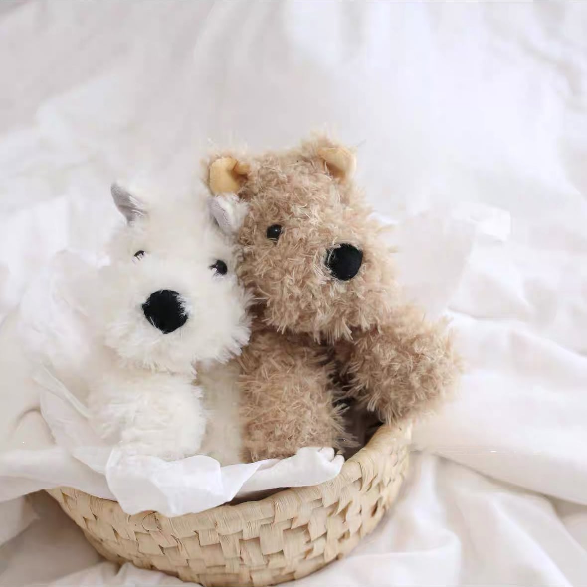 犬型ぬいぐるみ ホワイト 超美品 かわいいふわふわ犬ぬいぐるみ ホワイト ブラウン 22cm 30cm ベビー