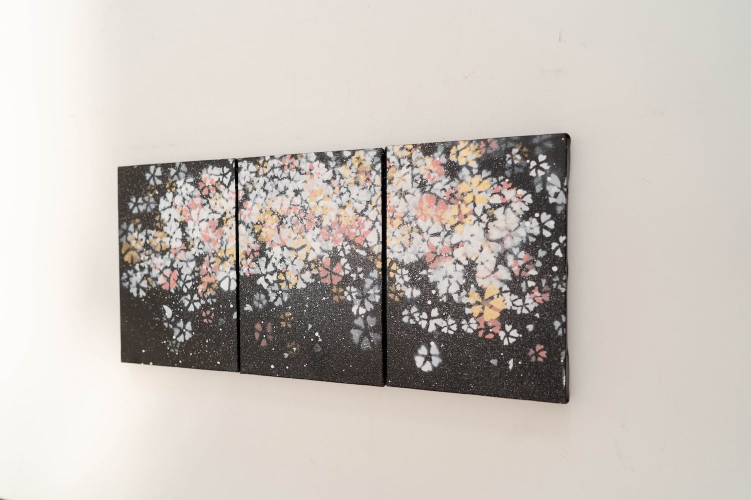 Sakura / 夜桜をテーマにした現代アート作品 3連キャンバス 絵画販売