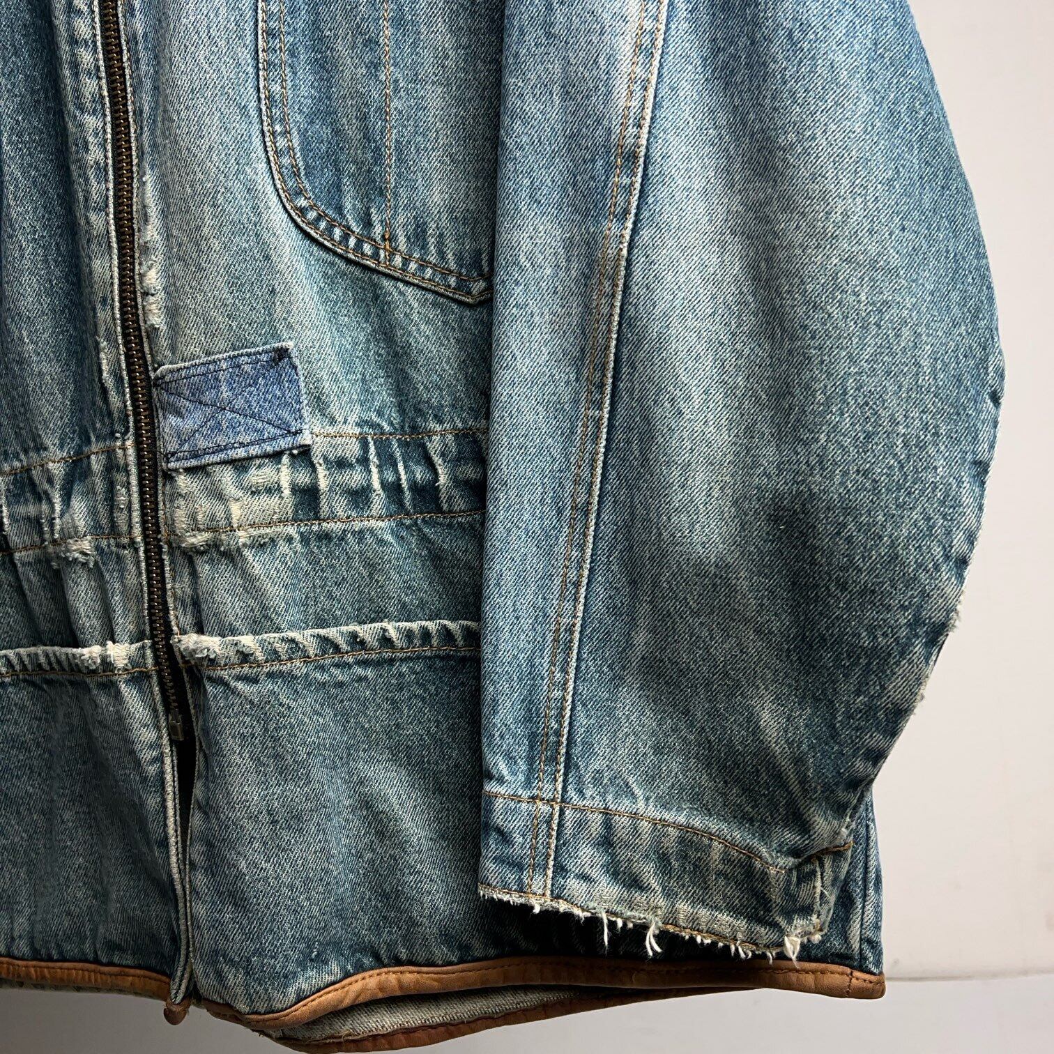 80's~90's Eddie Bauer Denim×Leather Jacket 80年代 90年代 エディ