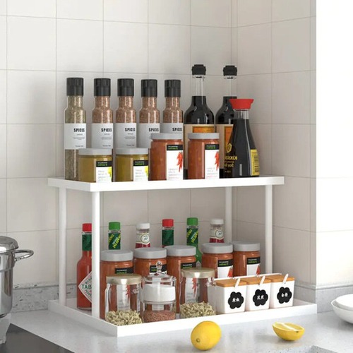 小物 収納 ラック 2層 白 黒 収納棚 化粧品収納 キッチン収納 アクセサリー 玄関 おしゃれ 北欧