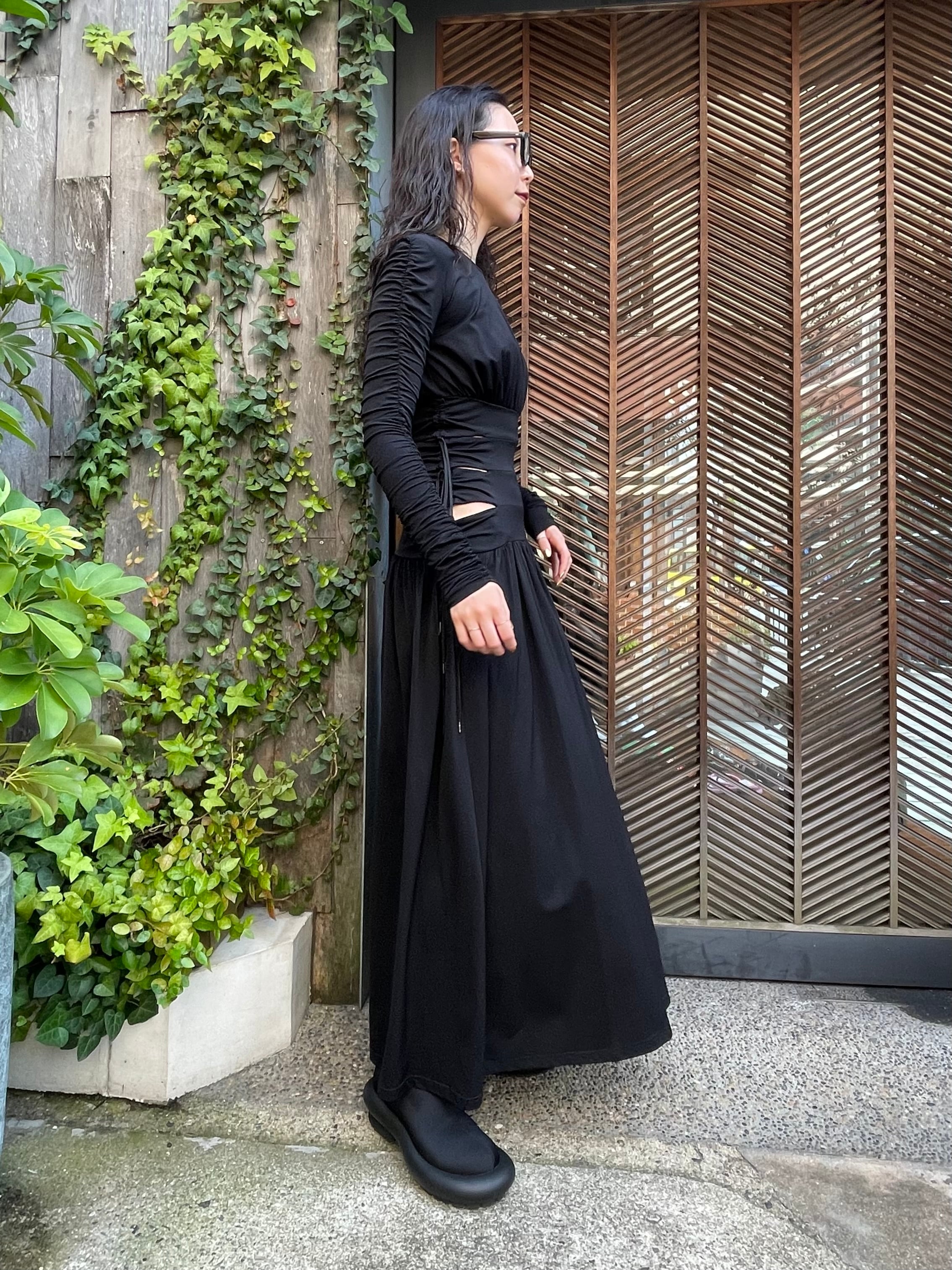 FETICO フェティコ / NYLON JERSEY GATHERED DRESS | TRENTオンライン 